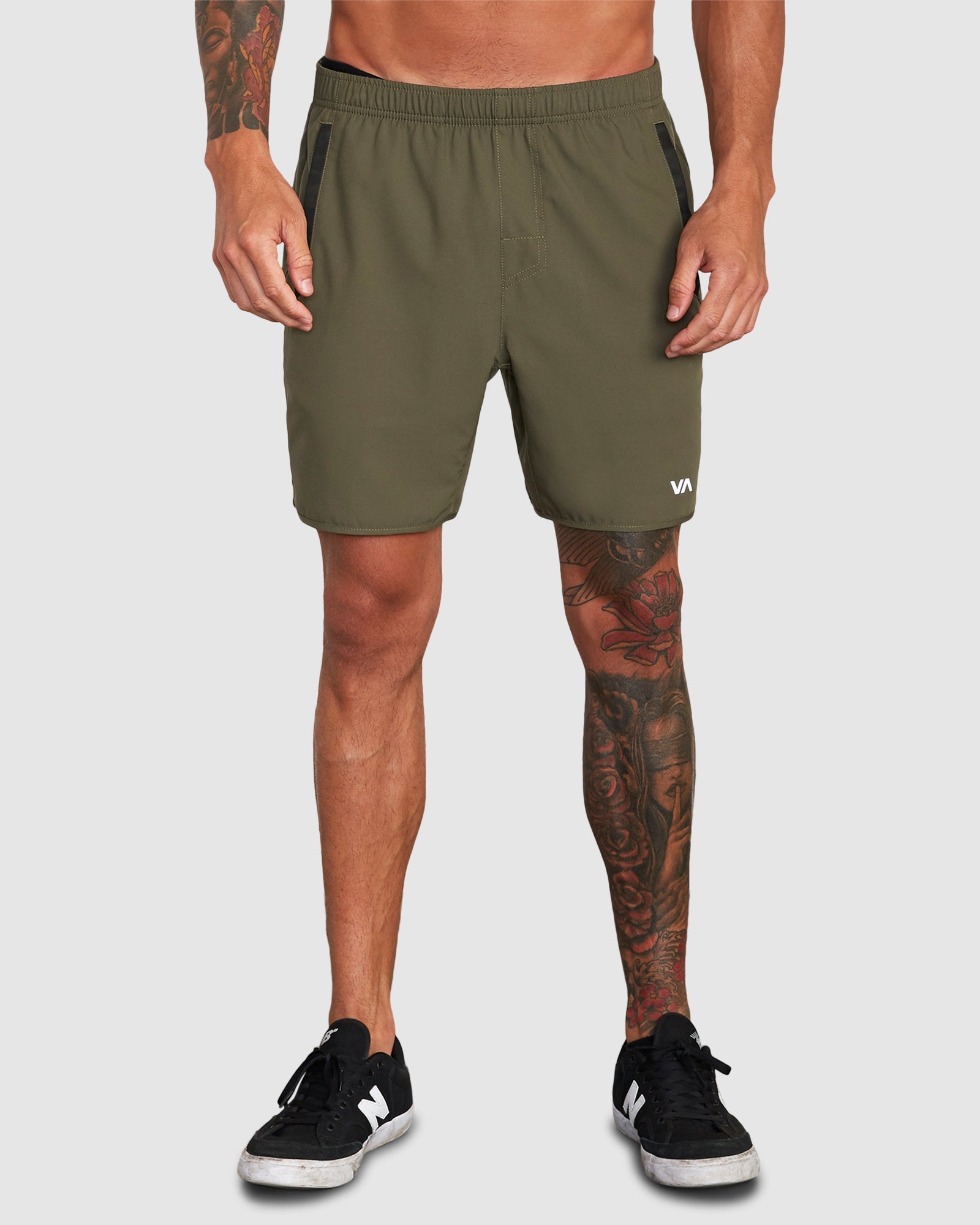 Mens Yogger Iv Short 17 Walk Shorts Olive RVCA AU