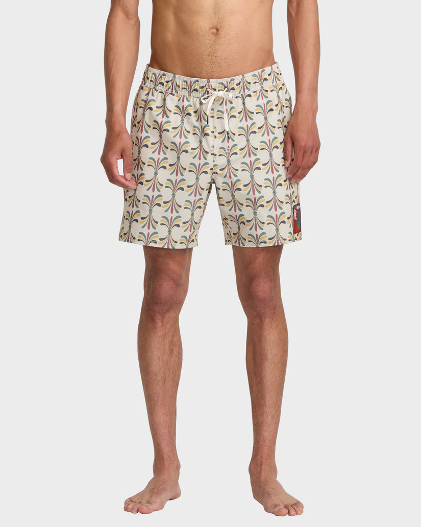 Mens La Eye Floral 17" Elastic Boardshorts