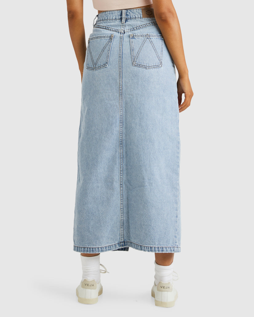 Womens Denim Midi Skirt