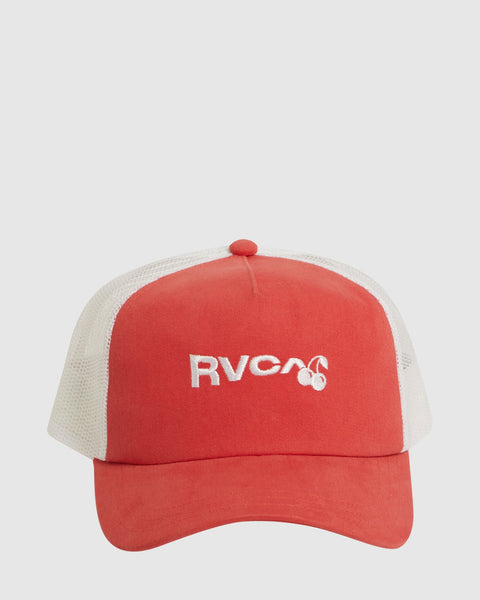 Womens Cherries Trucker Cap Baked Apple RVCA AU