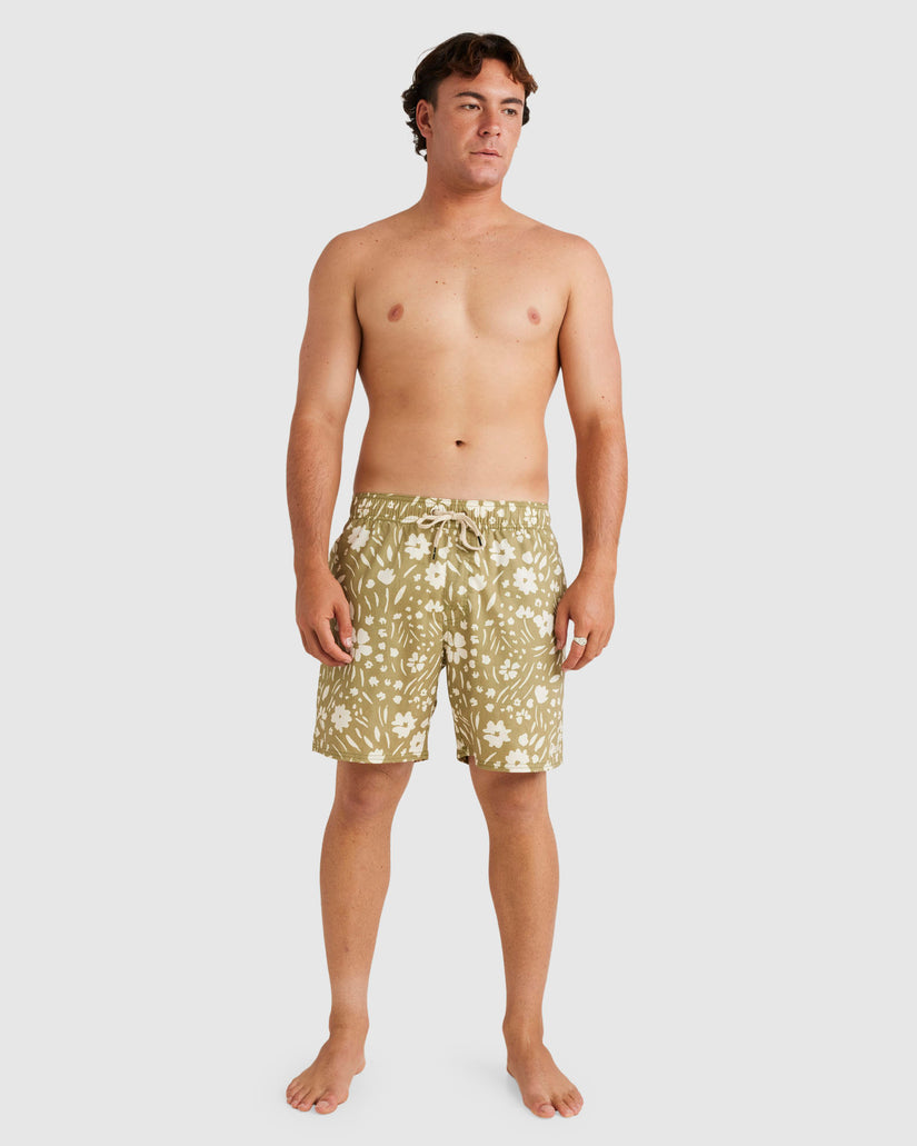 Mens Wildflower 17" Elastic Swim Shorts