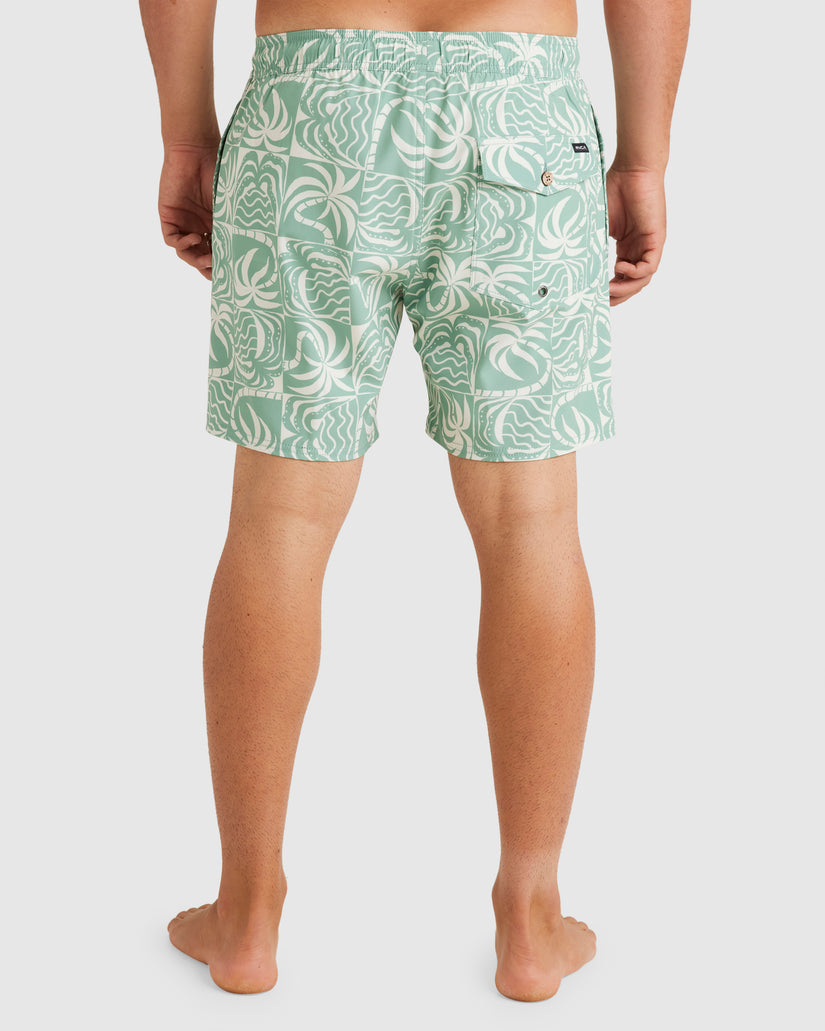 Mens Exotica Print 17" Elastic Swim Shorts