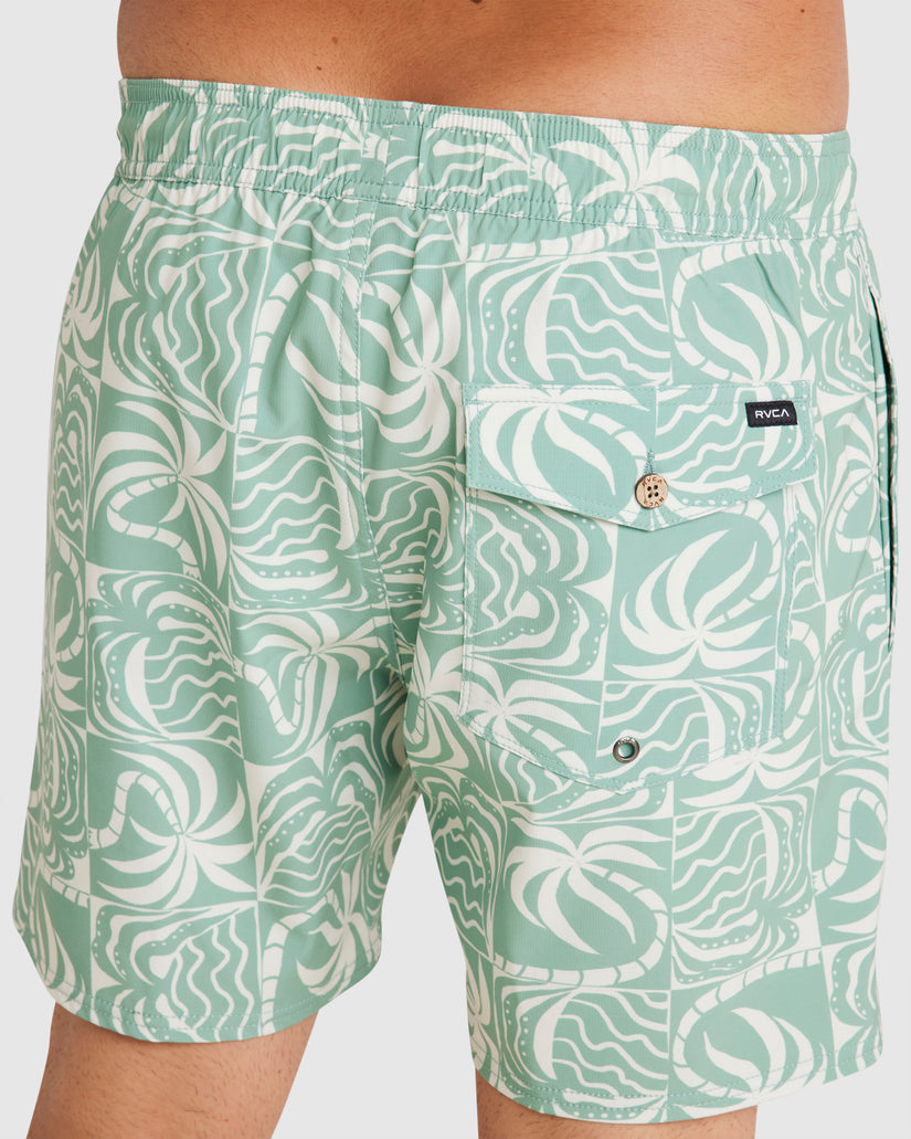 Mens Exotica Print 17" Elastic Swim Shorts