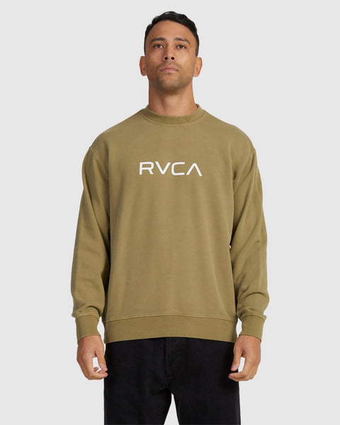 Mens Big RVCA Washed Crew Oregano RVCA AU