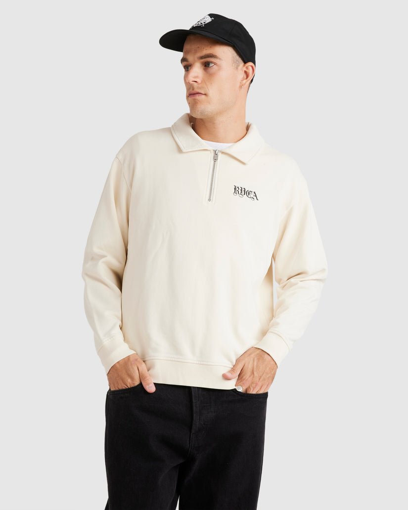 Mens Benj Half Zip Collared Crew