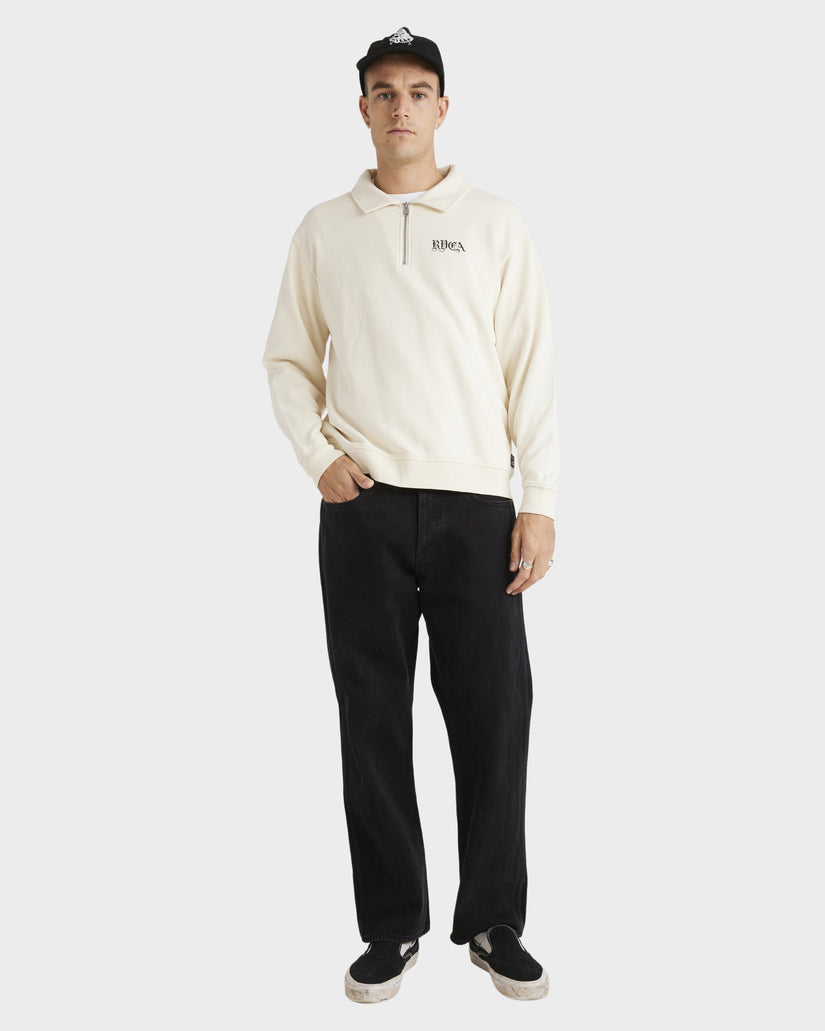 Mens Benj Half Zip Collared Crew