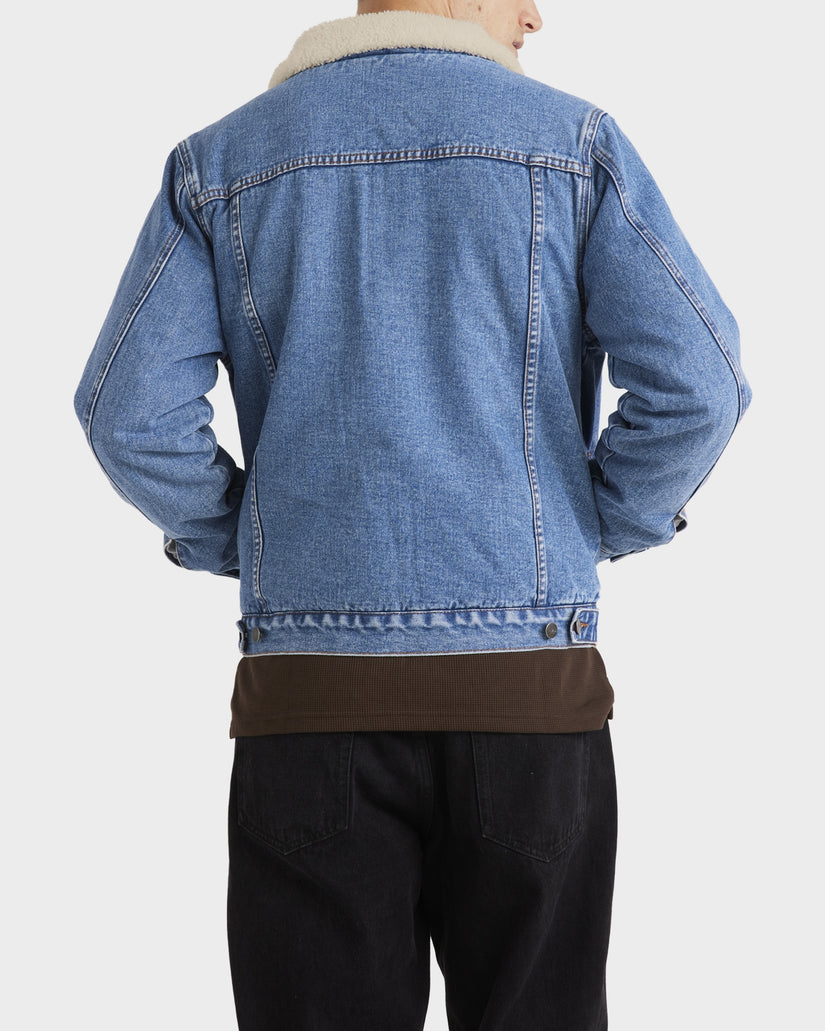 Mens Denim Sherpa Trucker Jacket