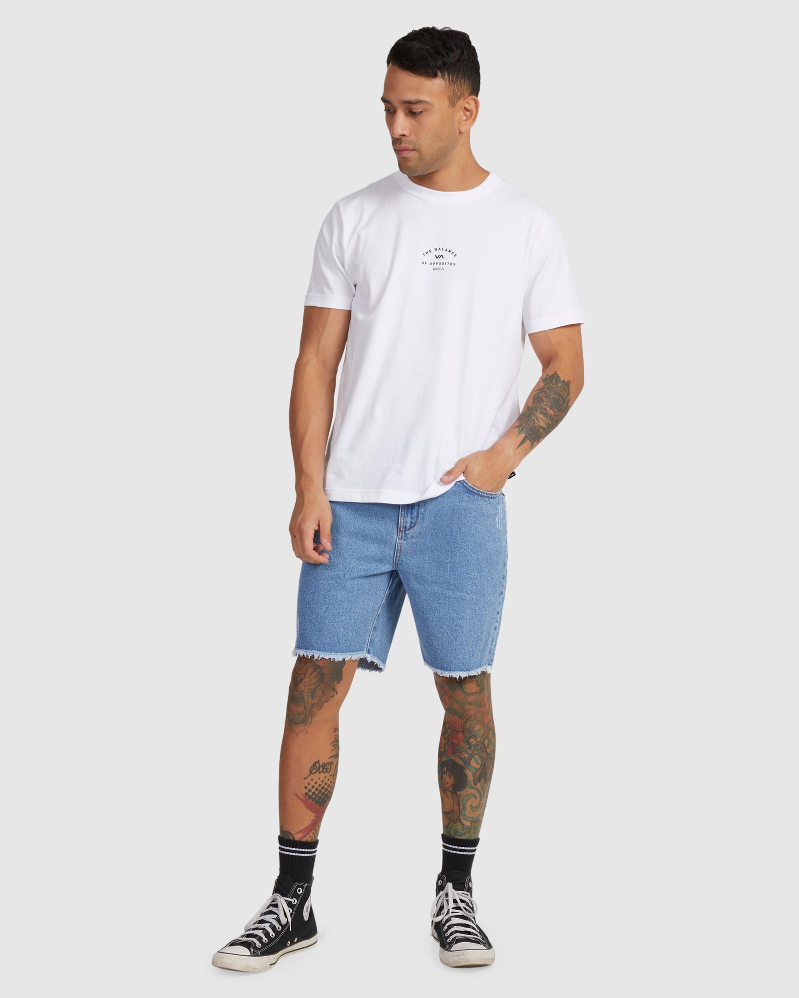 Mens Rvca Rockers Walk Shorts Vintage Blue RVCA AU