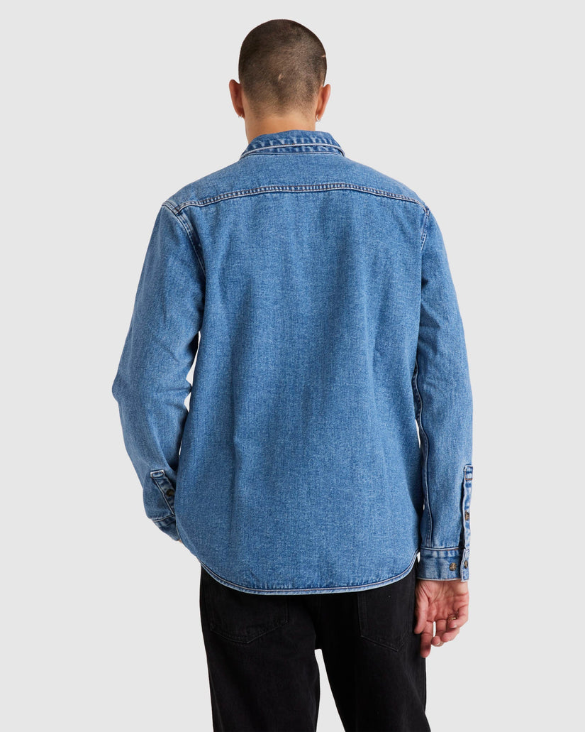 Mens RVCA Classics Denim Long Sleeve Top