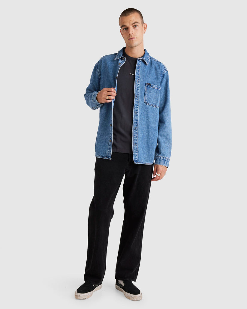 Mens RVCA Classics Denim Long Sleeve Top