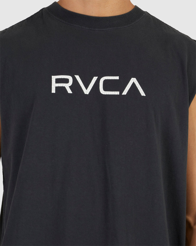 Mens Big RVCA Washed Muscle Tank