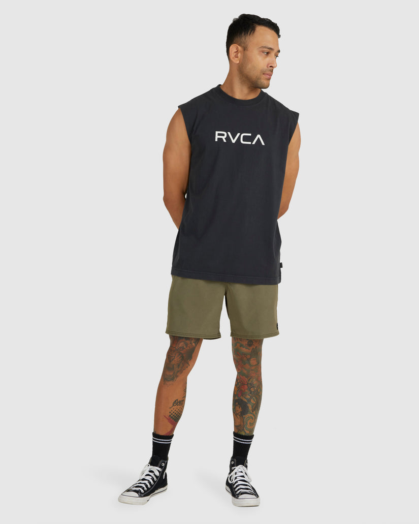 Mens Big RVCA Washed Muscle Tank