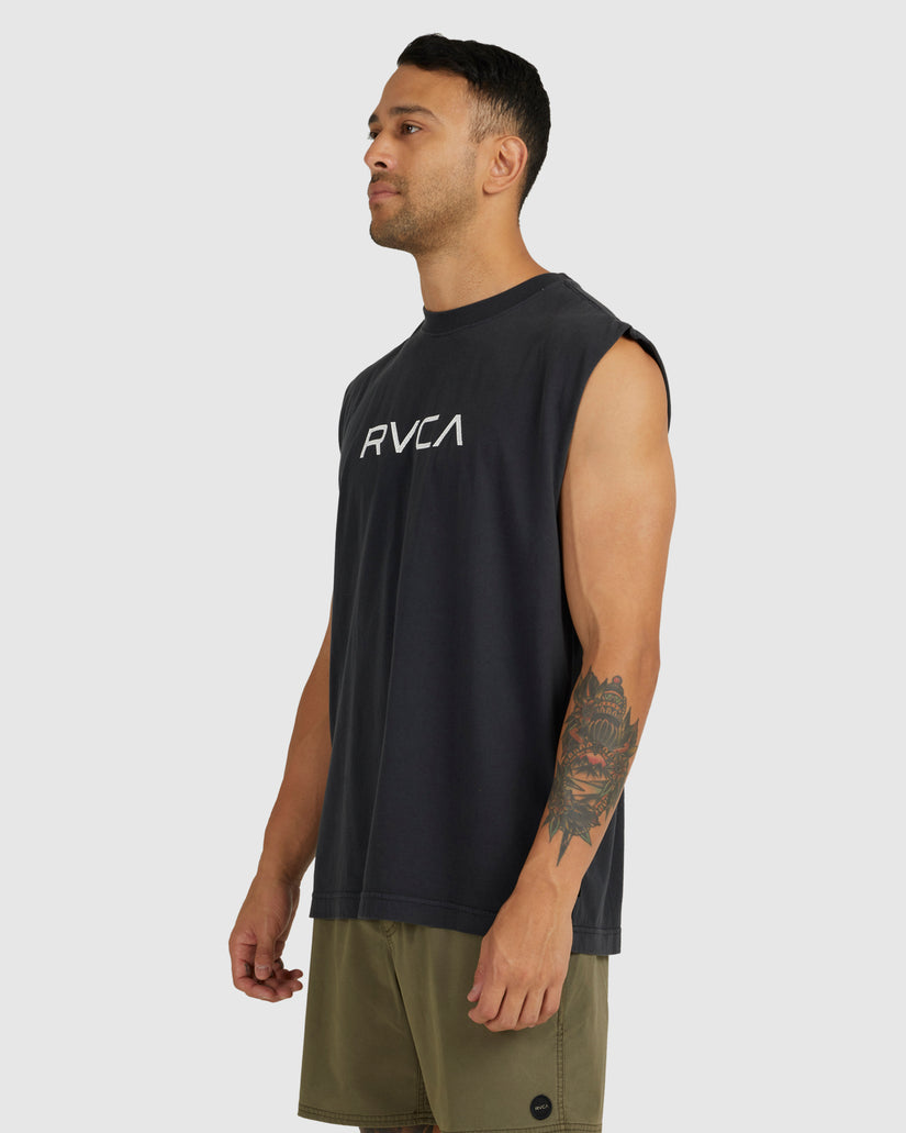 Mens Big RVCA Washed Muscle Tank