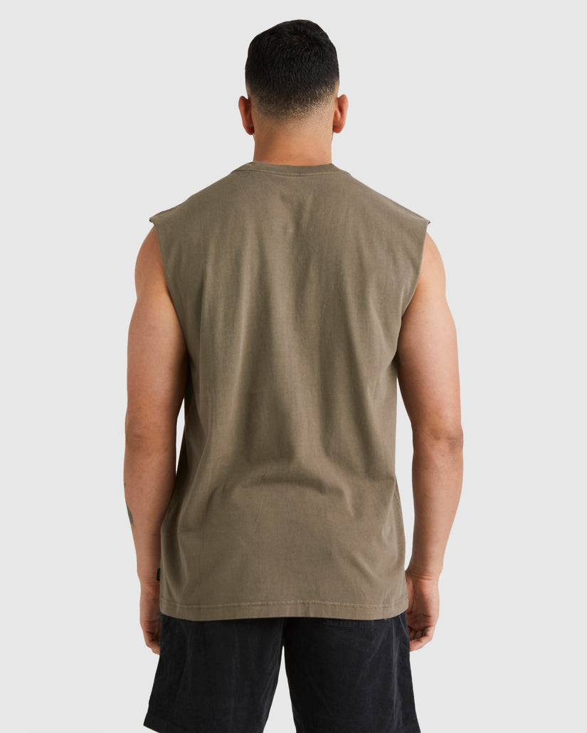 Mens Big RVCA Washed Muscle Tank