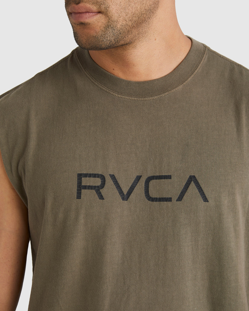 Mens Big RVCA Washed Muscle Tank