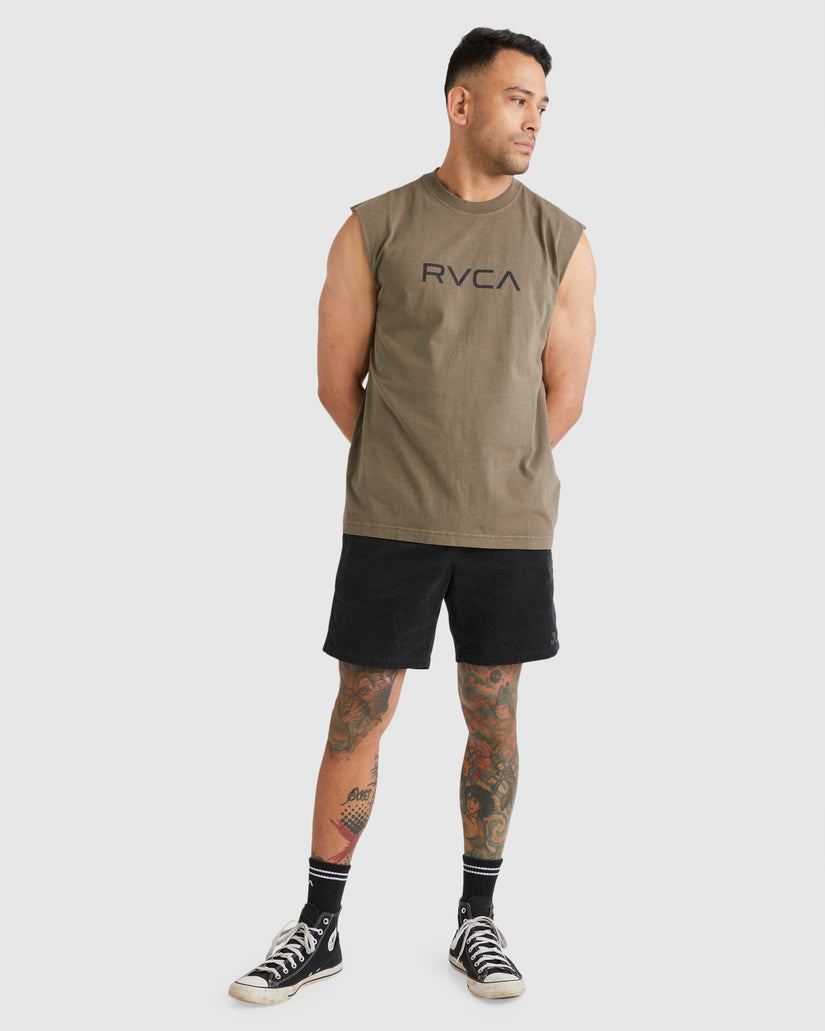 Mens Big RVCA Washed Muscle Tank