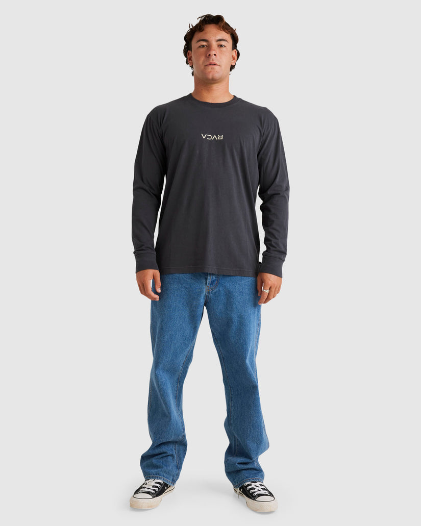 Mens RVCA Mini Flipped Long Sleeve T-Shirt