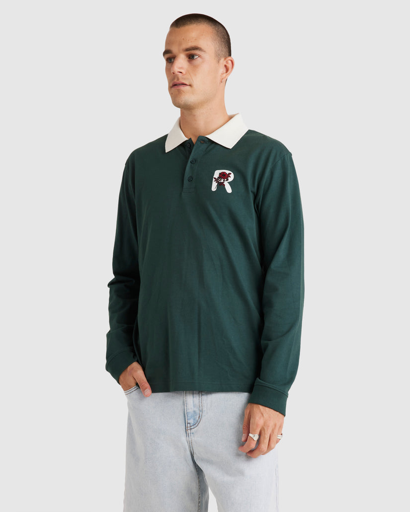 Mens Collegiate Polo Long Sleeve T-Shirt